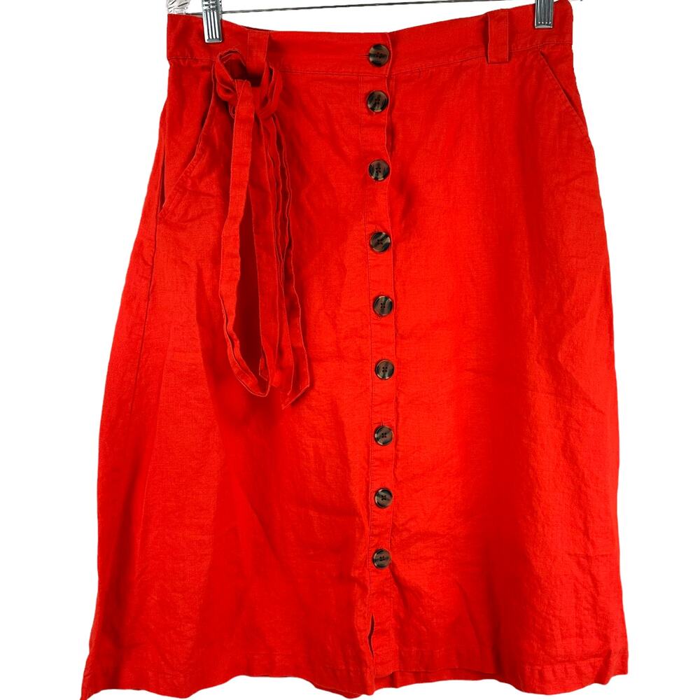 Christian Siriano Red A-Line Skirt